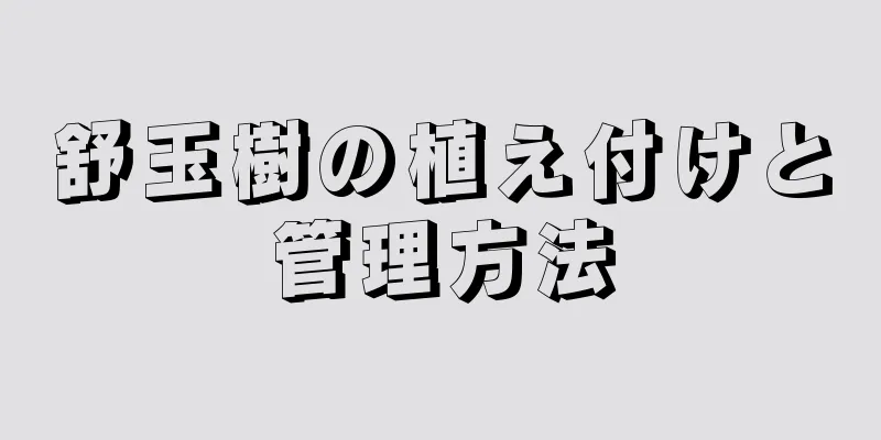 舒玉樹の植え付けと管理方法