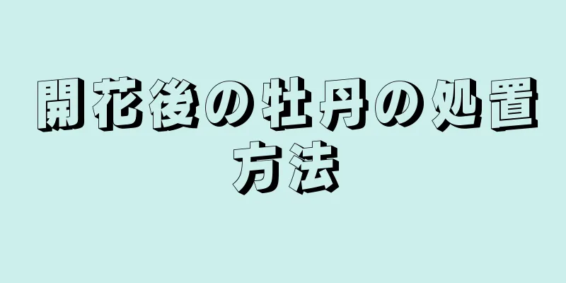 開花後の牡丹の処置方法