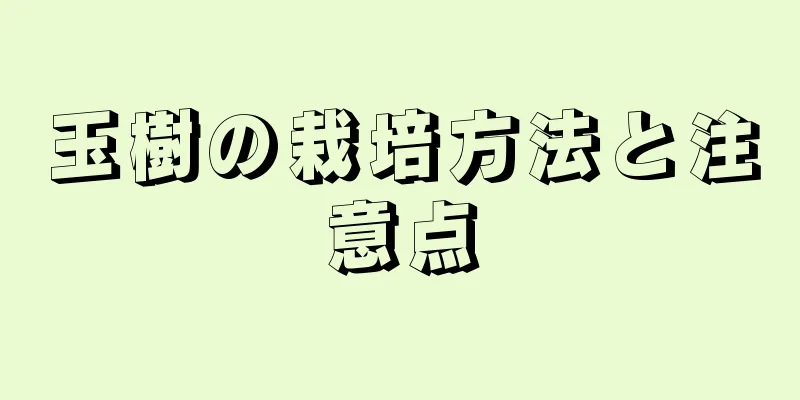 玉樹の栽培方法と注意点