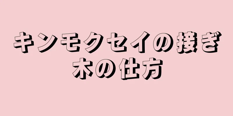 キンモクセイの接ぎ木の仕方