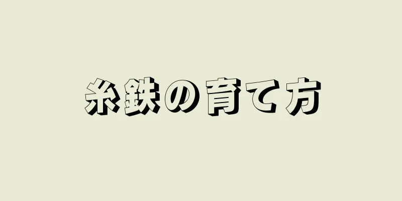 糸鉄の育て方