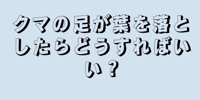 クマの足が葉を落としたらどうすればいい？
