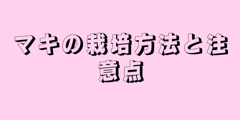 マキの栽培方法と注意点