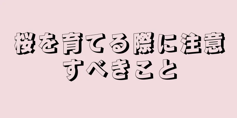 桜を育てる際に注意すべきこと