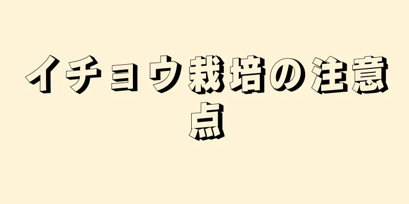 イチョウ栽培の注意点