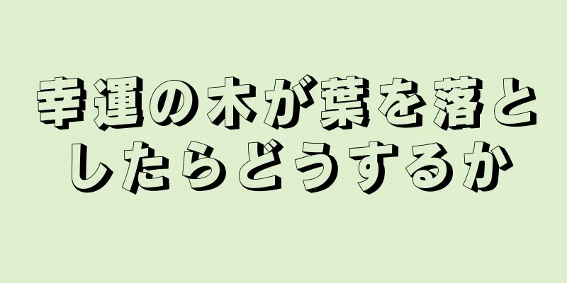 幸運の木が葉を落としたらどうするか
