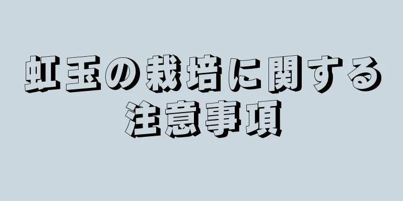 虹玉の栽培に関する注意事項