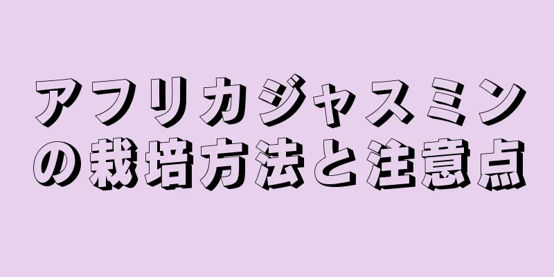アフリカジャスミンの栽培方法と注意点