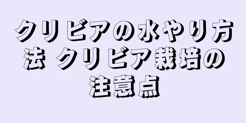 クリビアの水やり方法 クリビア栽培の注意点