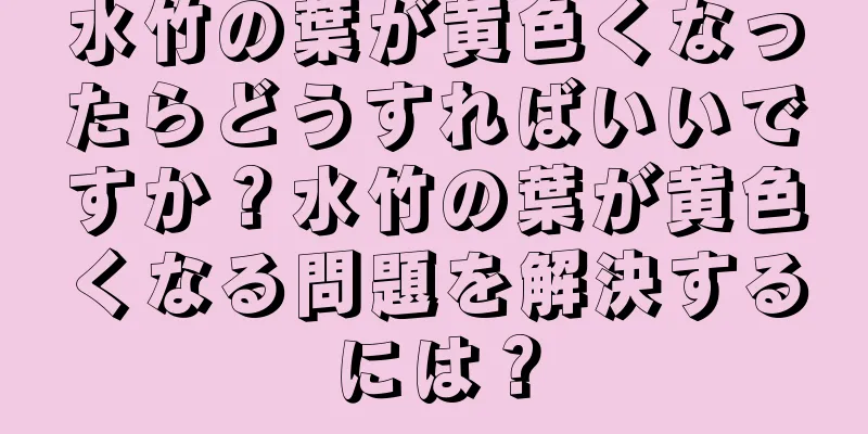 水竹の葉が黄色くなったらどうすればいいですか？水竹の葉が黄色くなる問題を解決するには？