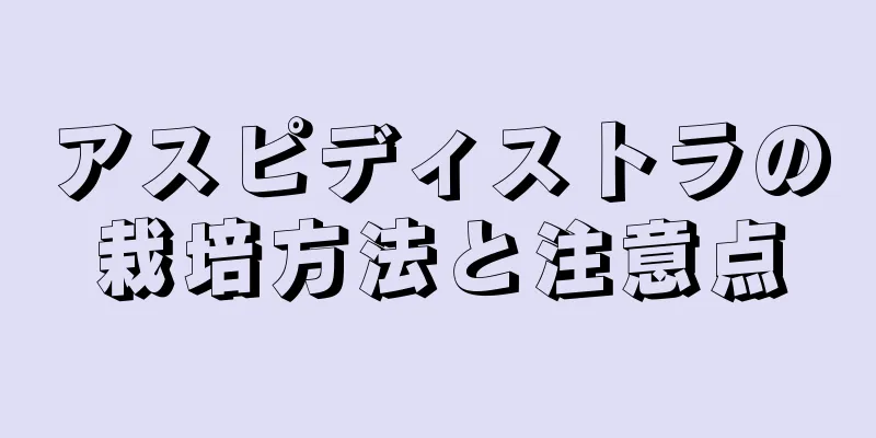 アスピディストラの栽培方法と注意点