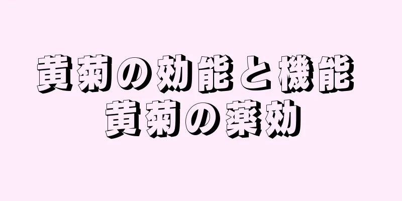 黄菊の効能と機能 黄菊の薬効