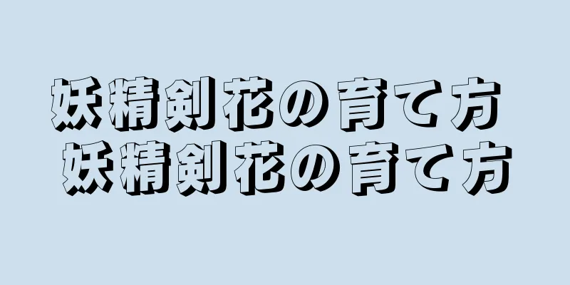 妖精剣花の育て方 妖精剣花の育て方