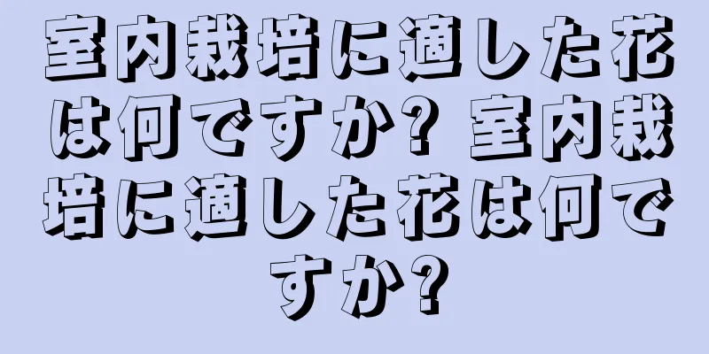 室内栽培に適した花は何ですか? 室内栽培に適した花は何ですか?