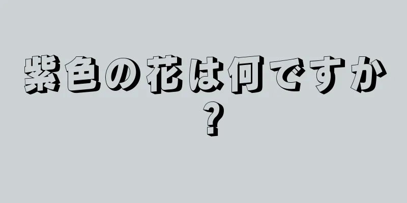 紫色の花は何ですか？