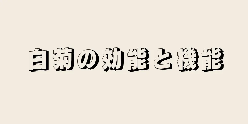 白菊の効能と機能