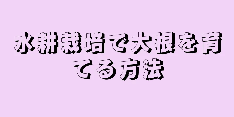 水耕栽培で大根を育てる方法