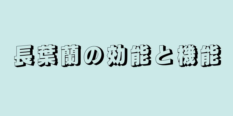 長葉蘭の効能と機能