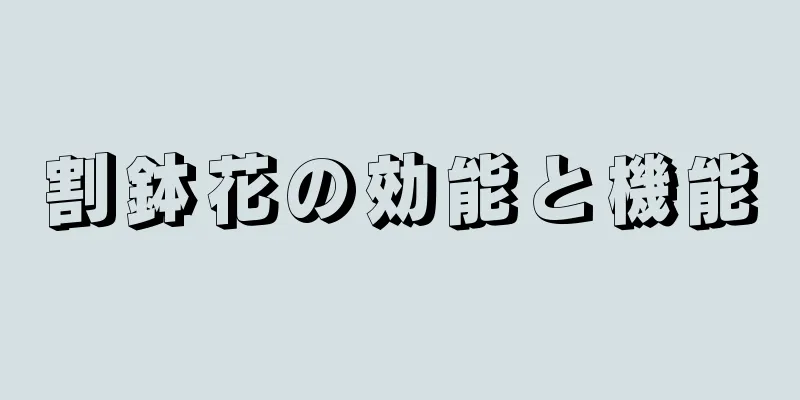 割鉢花の効能と機能