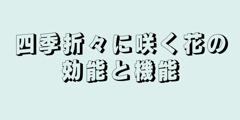 四季折々に咲く花の効能と機能