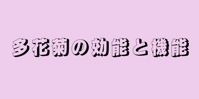 多花菊の効能と機能