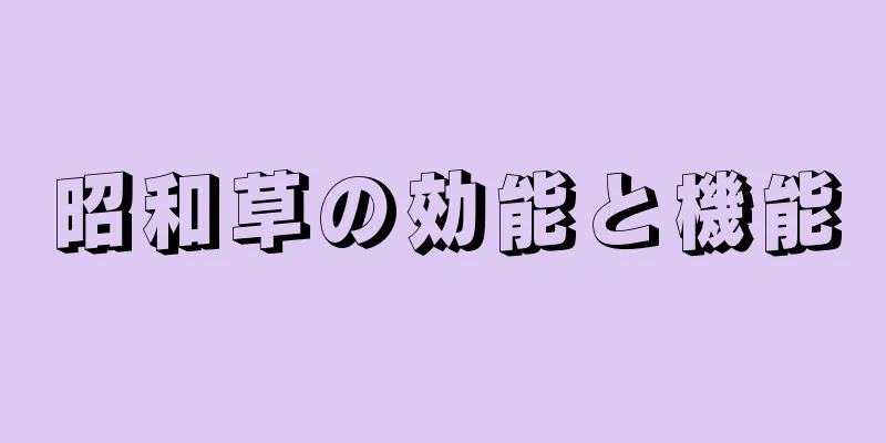 昭和草の効能と機能
