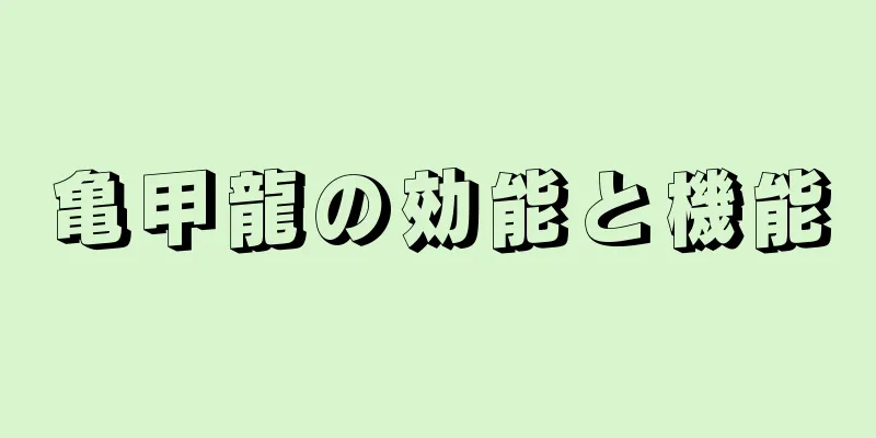 亀甲龍の効能と機能