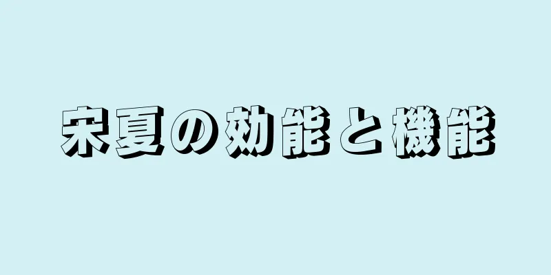宋夏の効能と機能