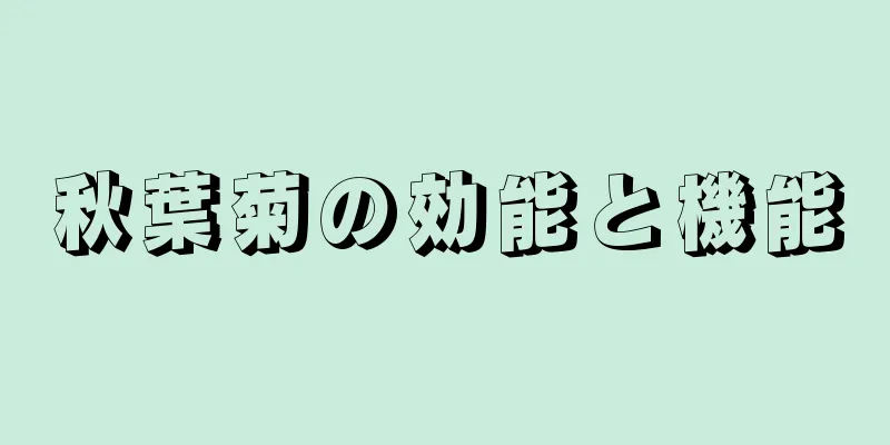 秋葉菊の効能と機能
