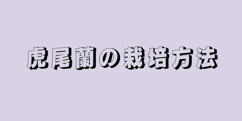 虎尾蘭の栽培方法