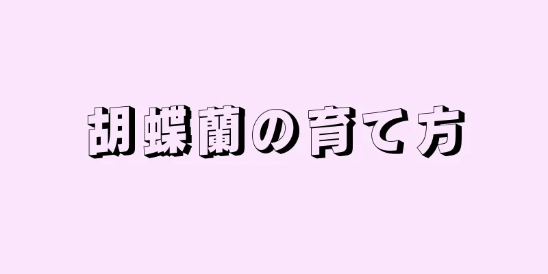 胡蝶蘭の育て方