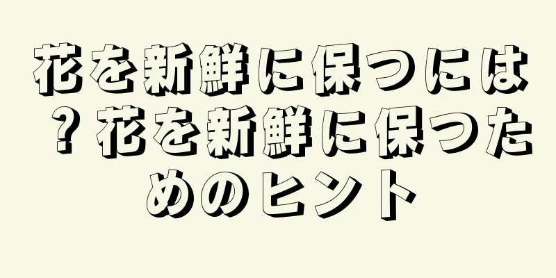 花を新鮮に保つには？花を新鮮に保つためのヒント