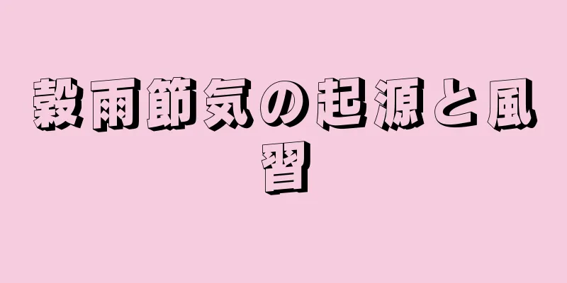 穀雨節気の起源と風習