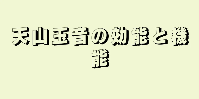 天山玉音の効能と機能