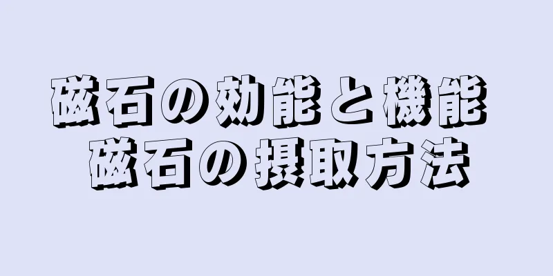 磁石の効能と機能 磁石の摂取方法