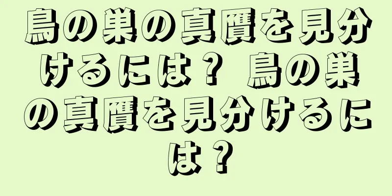 鳥の巣の真贋を見分けるには？ 鳥の巣の真贋を見分けるには？