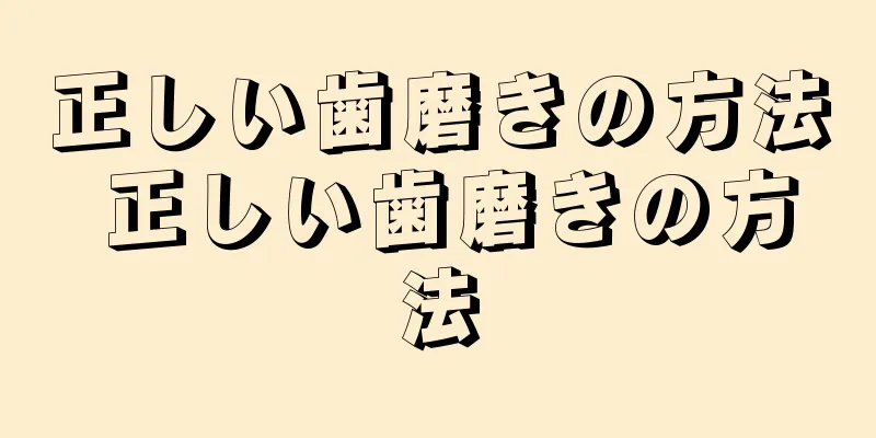 正しい歯磨きの方法 正しい歯磨きの方法