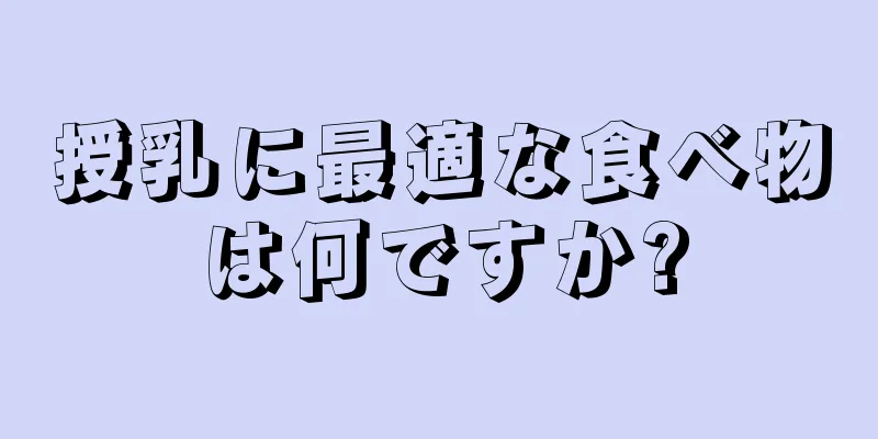 授乳に最適な食べ物は何ですか?