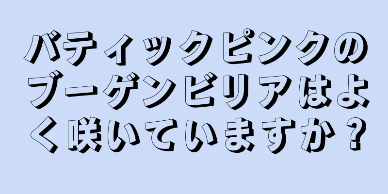 バティックピンクのブーゲンビリアはよく咲いていますか？
