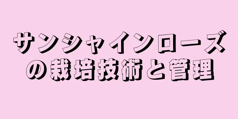 サンシャインローズの栽培技術と管理