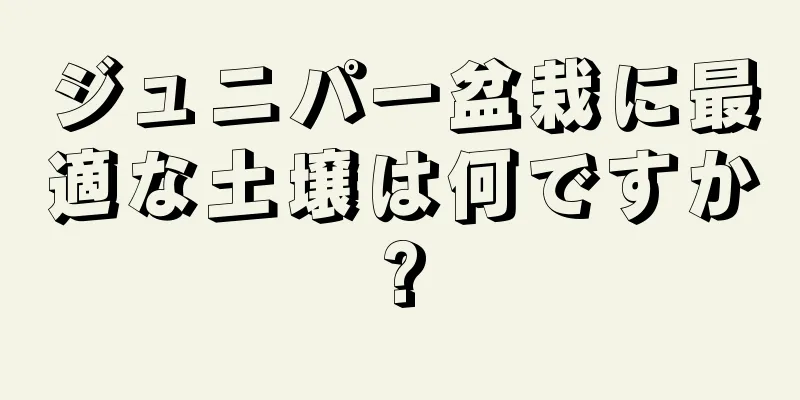 ジュニパー盆栽に最適な土壌は何ですか?