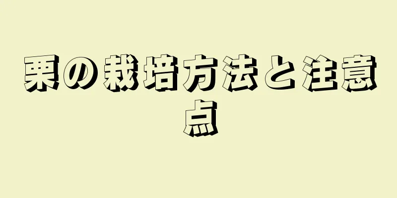 栗の栽培方法と注意点
