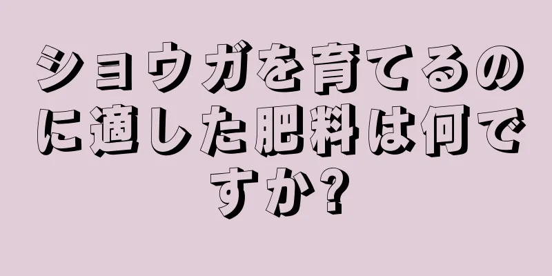 ショウガを育てるのに適した肥料は何ですか?