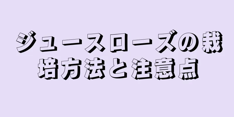 ジュースローズの栽培方法と注意点