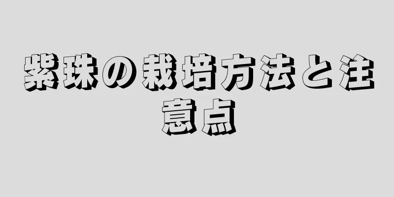 紫珠の栽培方法と注意点