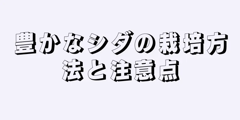 豊かなシダの栽培方法と注意点