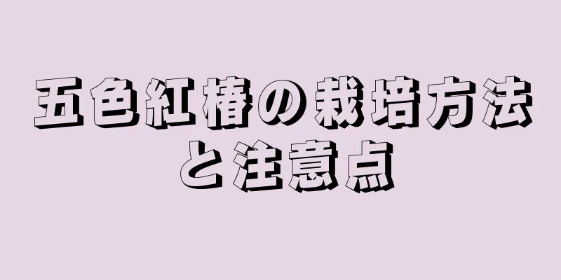 五色紅椿の栽培方法と注意点