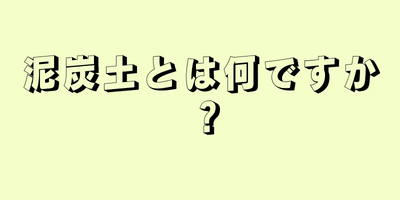 泥炭土とは何ですか？