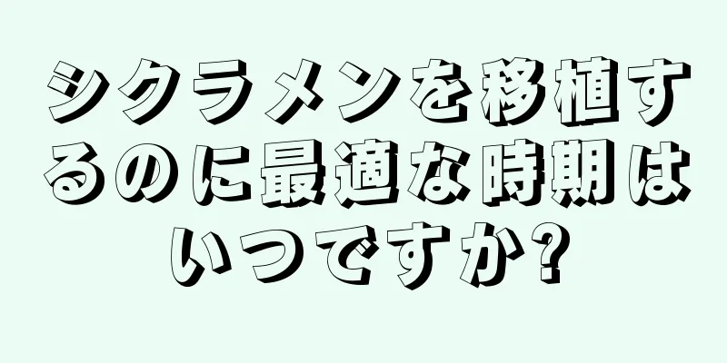 シクラメンを移植するのに最適な時期はいつですか?