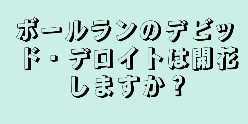ボールランのデビッド・デロイトは開花しますか？